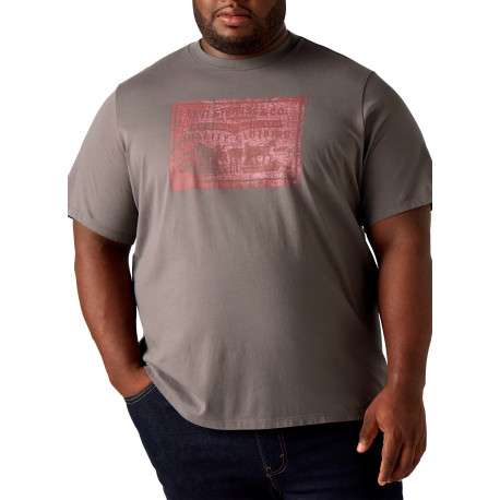 T-shirt en coton anthracite imprimé à coupe droite pourvu d'un col rond - Image 3