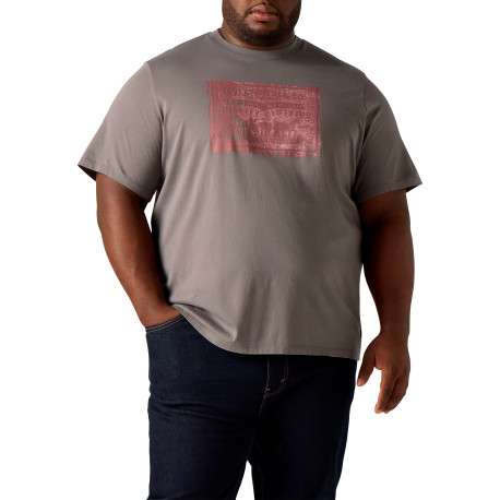 T-shirt en coton anthracite imprimé à coupe droite pourvu d'un col rond - Image 6