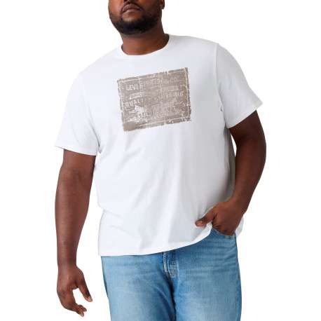 T-shirt en coton blanc imprimé à coupe droite pourvu d'un col rond - Image 3
