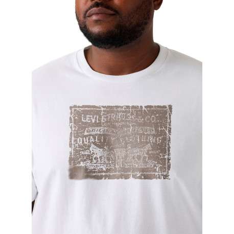 T-shirt en coton blanc imprimé à coupe droite pourvu d'un col rond - Image 5