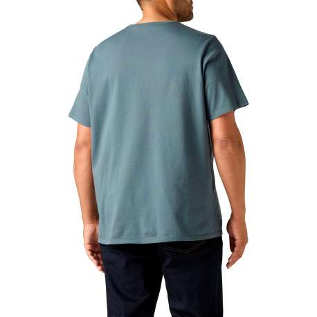 T-shirt en coton gris à coupe droite pourvu d'un col rond et de manches courtes - Image 3