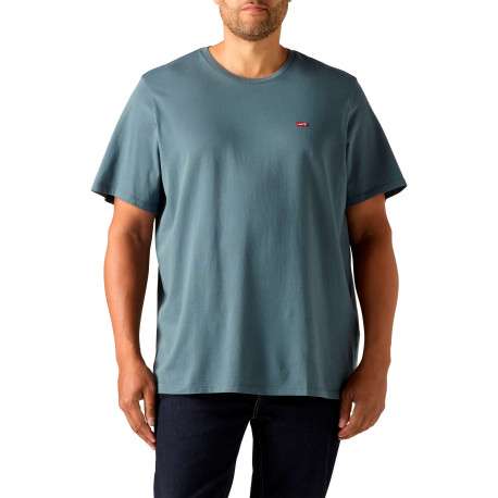 T-shirt en coton gris à coupe droite pourvu d'un col rond et de manches courtes - Image 5