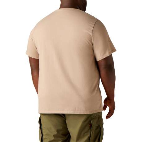 T-shirt en coton taupe à coupe droite pourvu d'un col rond et de manches courtes - Image 3