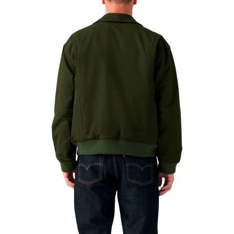 Blouson en coton kaki à coupe ajustée pourvu d'un col à revers - Image 3