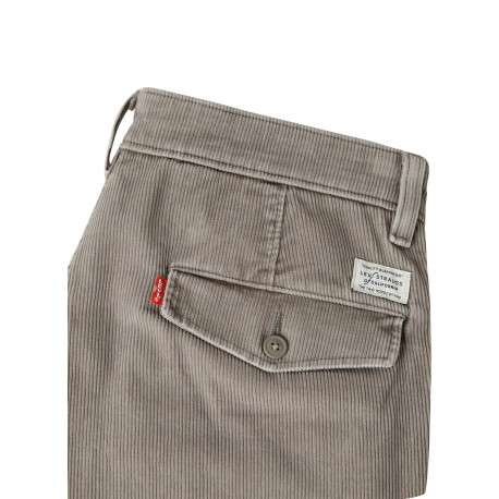 Pantalon Chino en coton gris à coupe droite pourvu de poches italiennes - Image 2