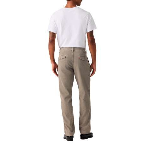 Pantalon Chino en coton gris à coupe droite pourvu de poches italiennes - Image 4