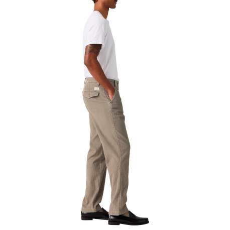 Pantalon Chino en coton gris à coupe droite pourvu de poches italiennes - Image 5