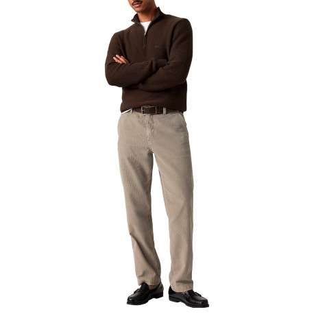 Pantalon Chino en coton gris à coupe droite pourvu de poches italiennes - Image 6