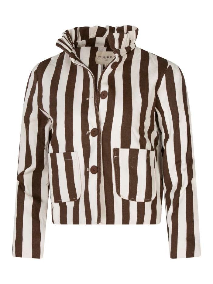 Blouson en coton blanc à...