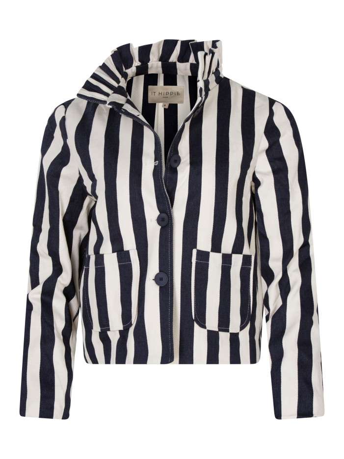 Blouson en coton blanc à...