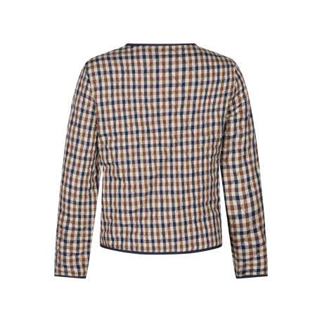 Blouson en coton multicolore à motifs vichy pourvu d'une coupe droite - Image 2