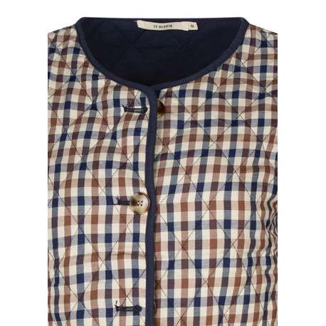 Blouson en coton multicolore à motifs vichy pourvu d'une coupe droite - Image 3