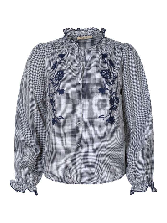 Chemisier en coton bleu...