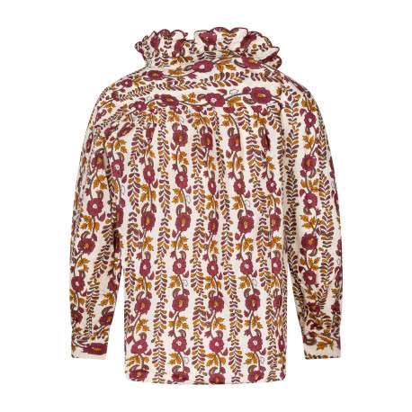 Chemisier en coton multicolore à motifs floraux muni d'un col mao - Image 2