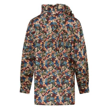 Chemisier en coton multicolore floral à coupe droite doté d'un col mao - Image 2