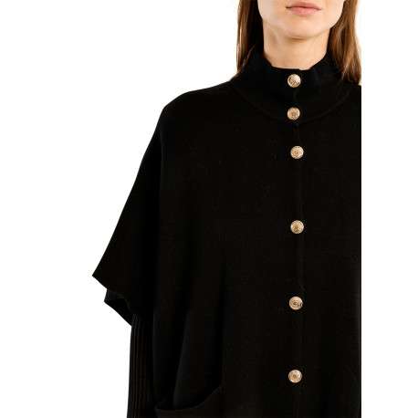 Pull noir doté d'une coupe large et agrémenté d'un col montant - Image 5