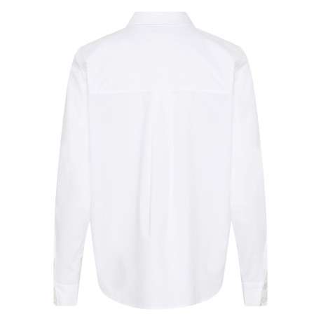 Chemisier blanc uni avec une coupe droite et un col à revers - Image 2