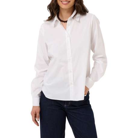 Chemisier blanc uni avec une coupe droite et un col à revers - Image 3