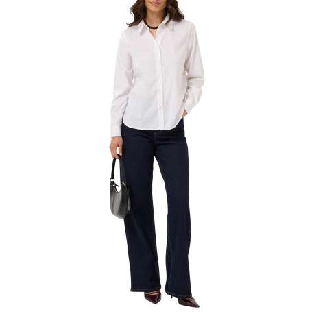 Chemisier blanc uni avec une coupe droite et un col à revers - Image 5