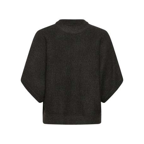 Pull anthracite uni avec une coupe droite et des manches courtes - Image 2