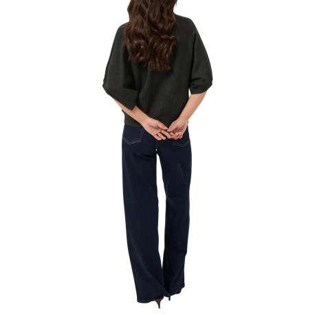 Pull anthracite uni avec une coupe droite et des manches courtes - Image 4