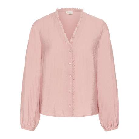Chemisier rose unie avec une coupe droite et des manches longues