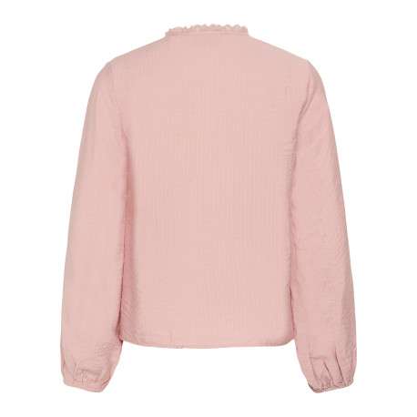 Chemisier rose unie avec une coupe droite et des manches longues - Image 2