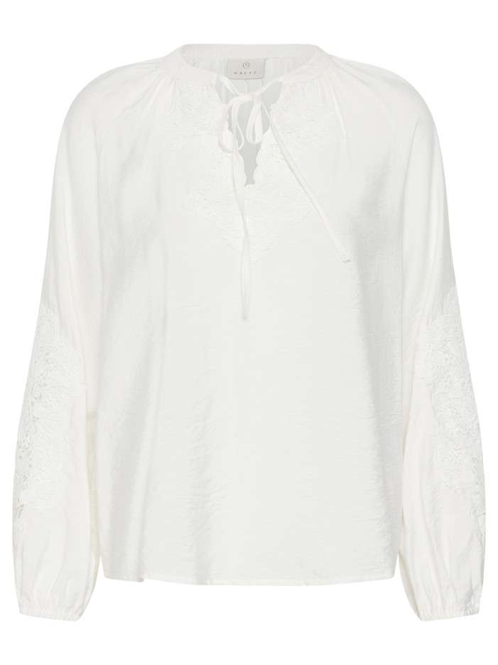 Blouse blanche unie avec...