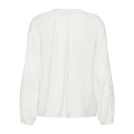 Blouse blanche unie avec une coupe droite et des manches longues - Image 2