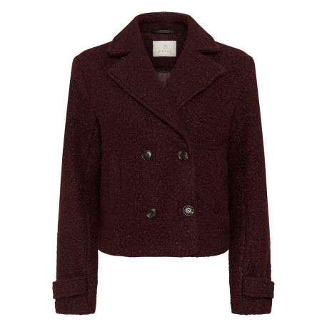 Blazer marron uni avec une coupe droite et un col à revers