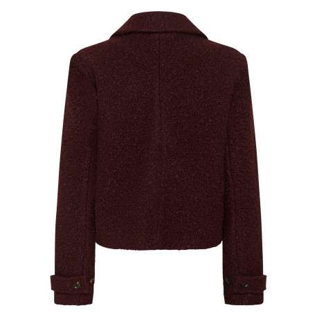 Blazer marron uni avec une coupe droite et un col à revers - Image 2