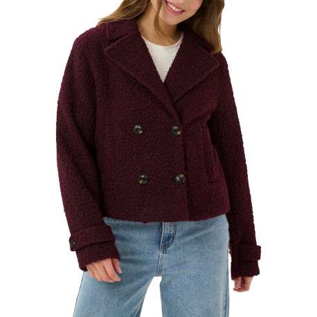Blazer marron uni avec une coupe droite et un col à revers - Image 3