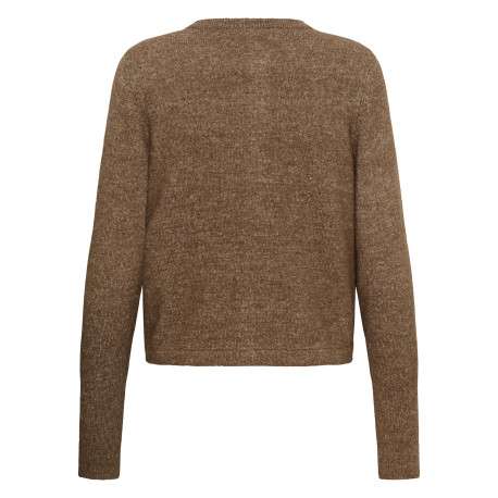 Gilet taupe uni avec une coupe droite et des manches longues - Image 2