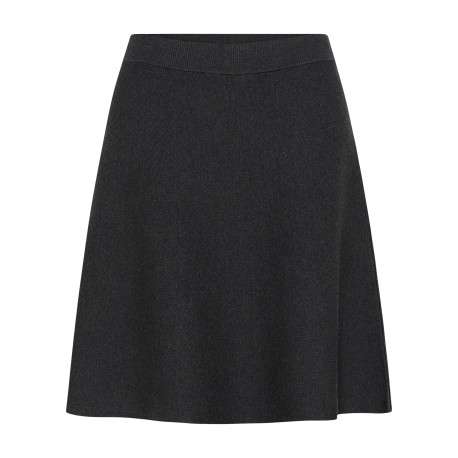 Jupe courte anthracite unie avec une coupe droite et une taille élastiquée