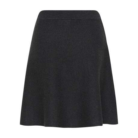 Jupe courte anthracite unie avec une coupe droite et une taille élastiquée - Image 2