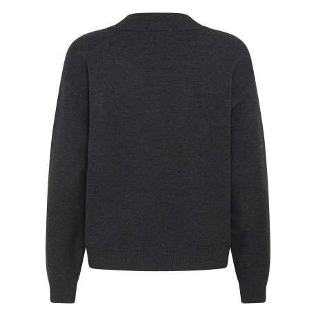 Pull anthracite uni avec une coupe droite et des manches longues - Image 2