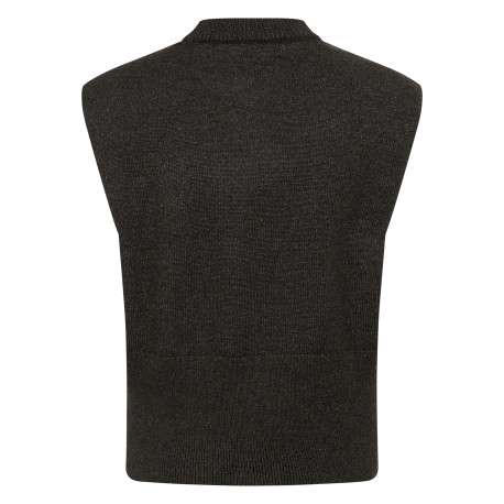 Pull anthracite uni pourvu d'une coupe droite et d'un col rond - Image 2