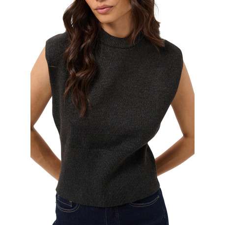 Pull anthracite uni pourvu d'une coupe droite et d'un col rond - Image 3