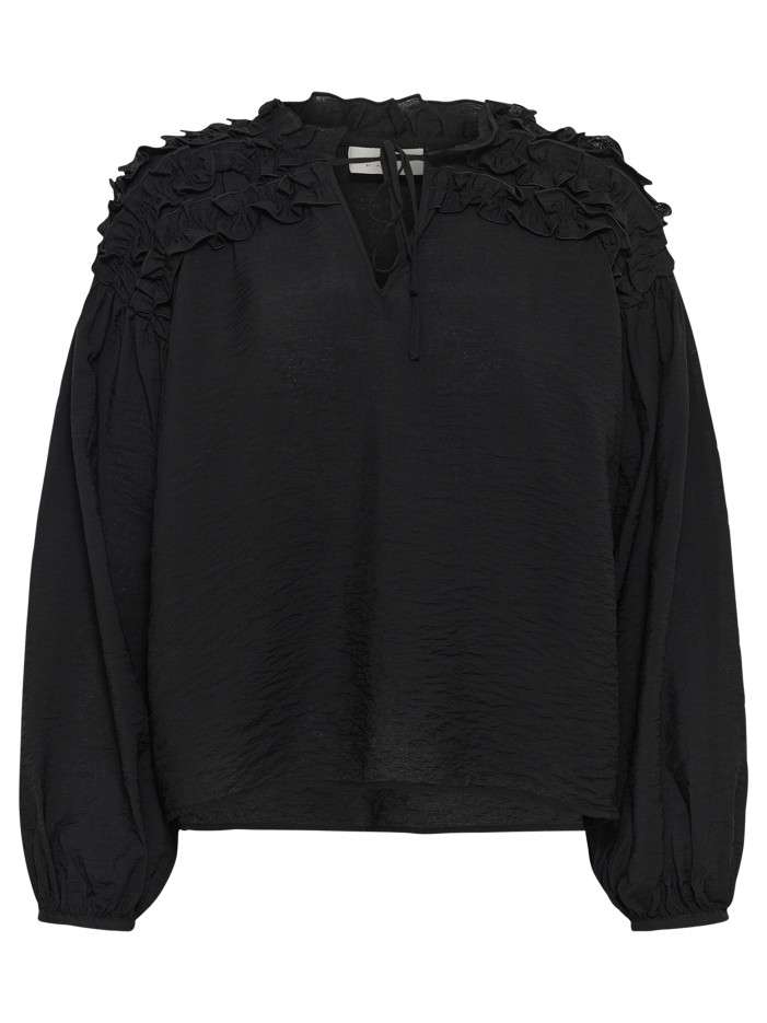 Blouse noire unie avec une...