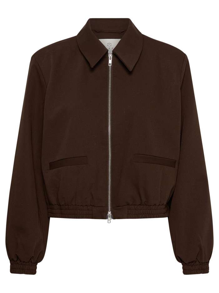 Bomber marron uni à coupe...