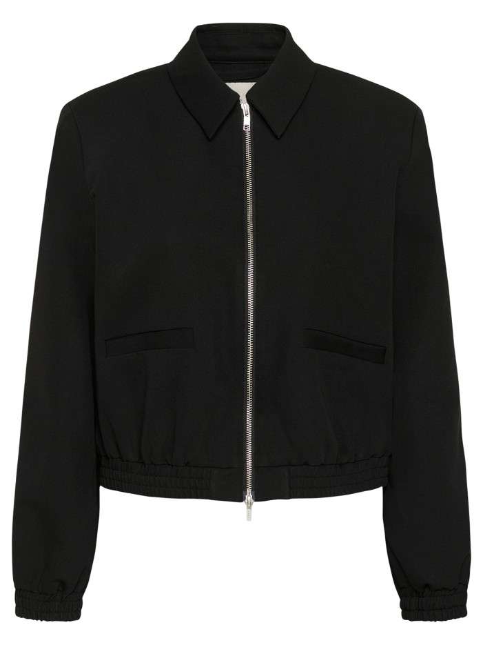 Bomber noir uni à coupe...