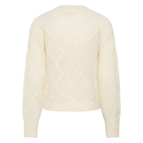 Pull écru uni avec une coupe droite et des manches longues - Image 2