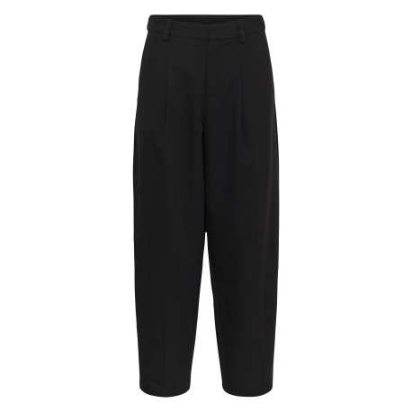Pantalon chino noir uni à coupe cigarette muni d'un zip et d'une agrafe