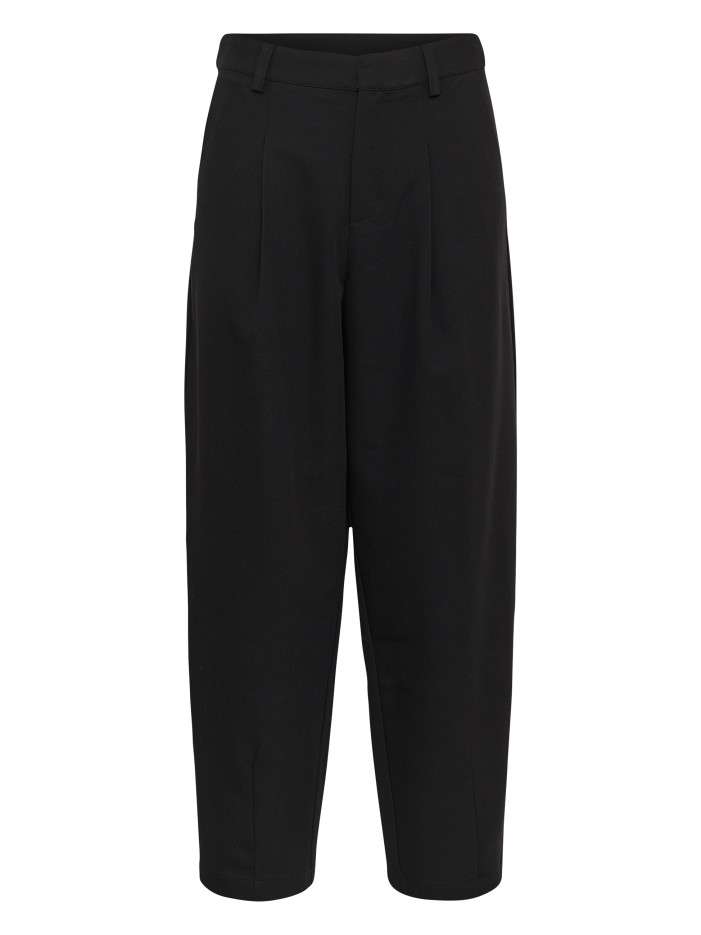 Pantalon chino noir uni à...