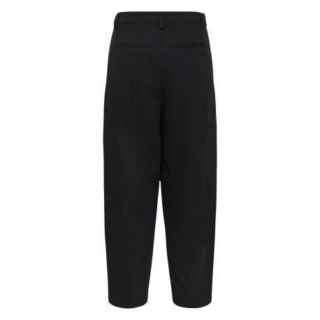 Pantalon chino noir uni à coupe cigarette muni d'un zip et d'une agrafe - Image 2