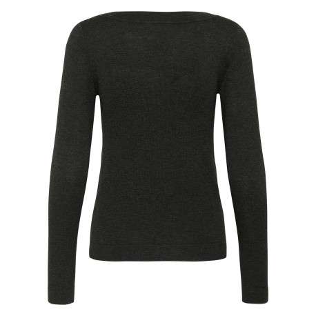 Pull anthracite uni avec une coupe ajustée et des manches longues - Image 2