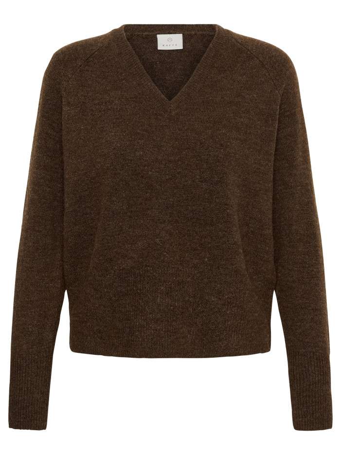 Pull brun uni avec une...