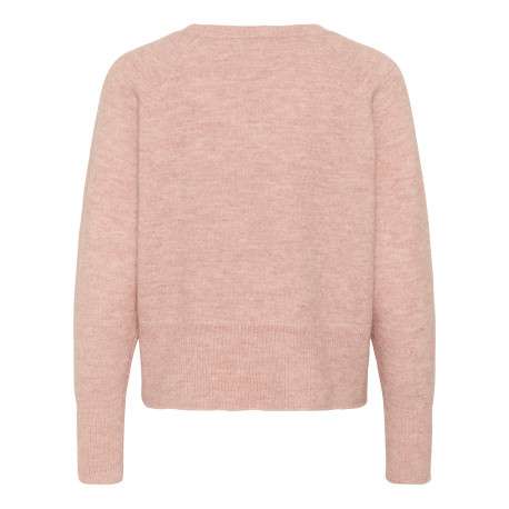 Pull rose uni avec une coupe droite et des manches longues - Image 2