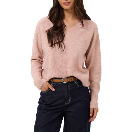 Pull rose uni avec une coupe droite et des manches longues - Image 3