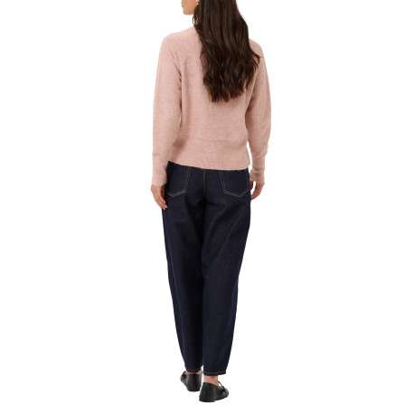 Pull rose uni avec une coupe droite et des manches longues - Image 4